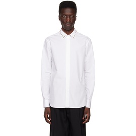 발렌티노 Valentino White Untitled Studs Shirt 231476M192018