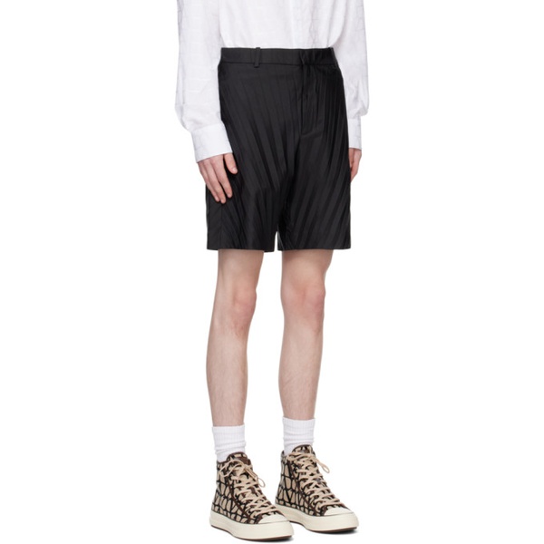 발렌티노 발렌티노 Valentino Black Garment-Pleated Shorts 231476M193007