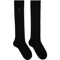 AMI Paris Black Silk Socks 231482F076011