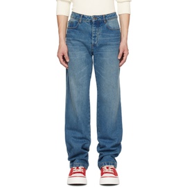 AMI Paris Blue Straight-Fit Jeans 231482M186009