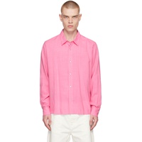 AMI Paris Pink Press-Stud Shirt 231482M192054