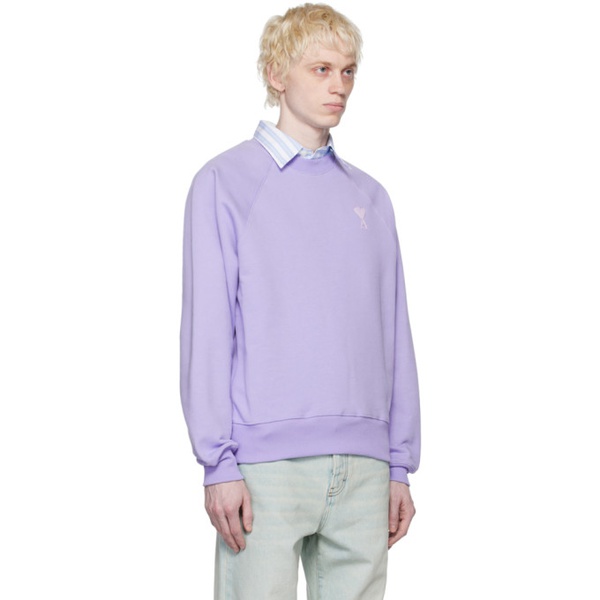  Ami Paris SSENSE Exclusive Purple Ami de Coeur Sweatshirt 231482M204026