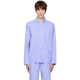 테클라 Tekla Blue Striped Pyjama Shirt 231482M218011