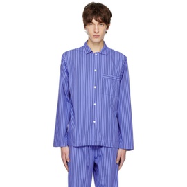 테클라 Tekla Blue Striped Pyjama Shirt 231482M218034