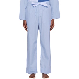 테클라 Tekla SSENSE Exclusive Blue Pyjama Pants 231482M218038