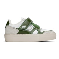 Ami Paris Green & White Ami Arcade Sneakers 231482M237008