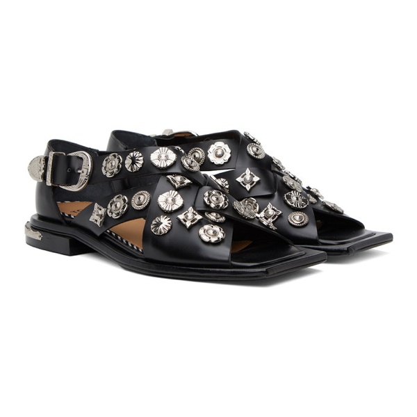  토가 풀라 토가 Toga Pulla Black Embellished Sandals 231492F124019