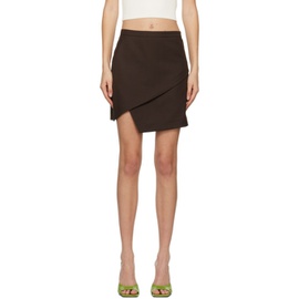 DRAE Brown Wrapped Miniskirt 231520F090003