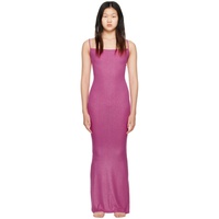 스킴스 SKIMS Pink Soft Lounge Shimmer Maxi Dress 231545F055007
