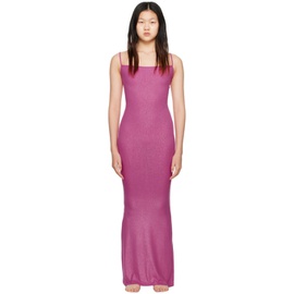 스킴스 SKIMS Pink Soft Lounge Shimmer Maxi Dress 231545F055007