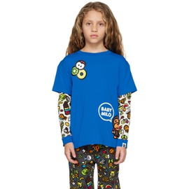 베이프 BAPE Kids Blue Baby Milo Mixed F루이 RUIT Long Sleeve T-Shirt 231546M703029