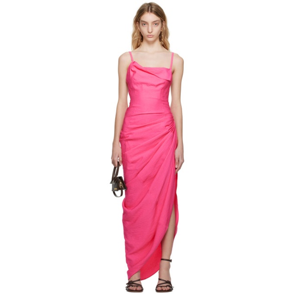  자크뮈스 JACQUEMUS Pink Le Raphia La Robe Saudade Maxi Dress 231553F055011
