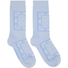 자크뮈스 JACQUEMUS Blue Le Raphia Les Chaussettes Bandana Socks 231553F076047