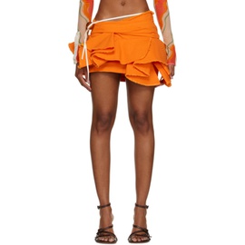 자크뮈스 JACQUEMUS Orange Le Raphia Le Mini Jupe Artichaut Miniskirt 231553F090006