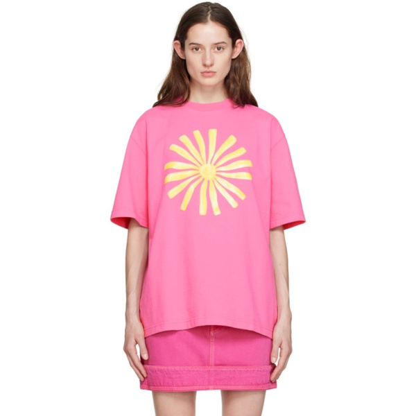  자크뮈스 JACQUEMUS Pink Le T-Shirt Soleil T-Shirt 231553F110082