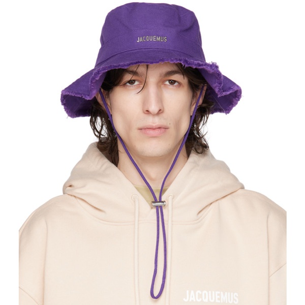  자크뮈스 JACQUEMUS Purple Le Raphia Le Bob Artichaut Hat 231553M140007