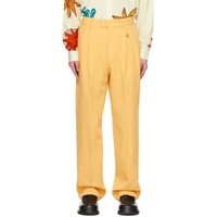 자크뮈스 JACQUEMUS Yellow Le Raphia Le Pantalon Madeiro Trousers 231553M191006