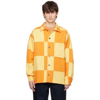 자크뮈스 JACQUEMUS Yellow Le Raphia La Surchemise Tecido Shirt 231553M192004