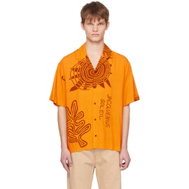 자크뮈스 JACQUEMUS Orange Le Raphia La Chemise Jean Shirt 231553M192025