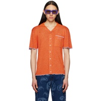 자크뮈스 JACQUEMUS Orange Le Raphia La Maille Prata Shirt 231553M192054