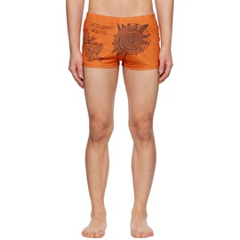 자크뮈스 JACQUEMUS Orange Le Raphia Le Short De Bain Swim Shorts 231553M208000