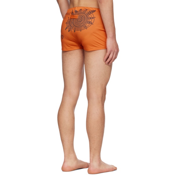  자크뮈스 JACQUEMUS Orange Le Raphia Le Short De Bain Swim Shorts 231553M208000