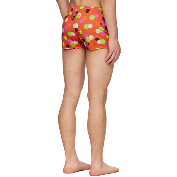  자크뮈스 JACQUEMUS Orange Le Raphia Le Short De Bain Swim Shorts 231553M208002