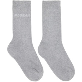Gray Le Raphia Les Chaussettes 자크뮈스 Jacquemus Socks 231553M220008