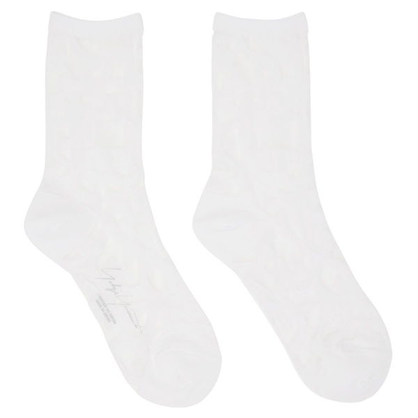  요지 야마모토 YOHJI YAMAMOTO White Transparent Socks 231573F076000