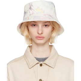GUESS USA 오프화이트 Off-White Printed Bucket Hat 231603F015000