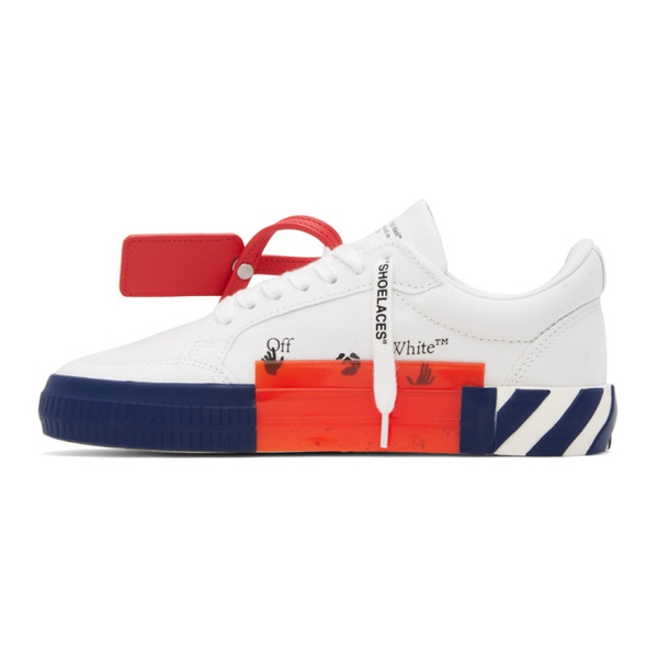  오프화이트 Off-White White & Navy Vulcanized Sneakers 231607M237043