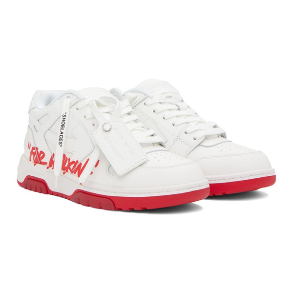  오프화이트 Off-White White & Red Out Of Office For Walking Sneakers 231607M237062
