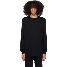 11 바이 보리스 비잔 사베리 11 by 보리스 비잔 사베리 Boris Bidjan Saberi Black Garment-Dyed Long Sleeve T-Shirt 231610M213024