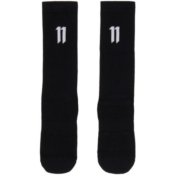  11 바이 보리스 비잔 사베리 11 by 보리스 비잔 사베리 Boris Bidjan Saberi Three-Pack Black Calf-High Socks 231610M220000