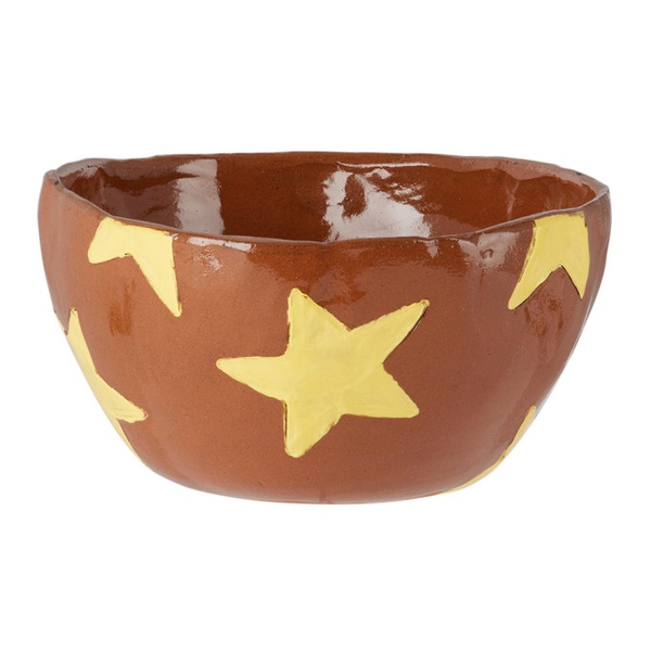  Harlie Brown Studio SSENSE Exclusive Brown & Yellow Stars Delight Cereal Bowl 231610M798004