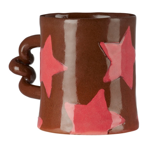  Harlie Brown Studio SSENSE Exclusive Pink & Brown Stars Delight Wiggle Mug 231610M804004