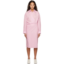 르메르 LEMAIRE Pink Twisted Midi Dress 231646F054030