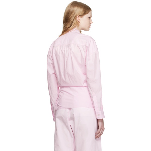  르메르 LEMAIRE Pink Straight Collar Twisted Shirt 231646F107000