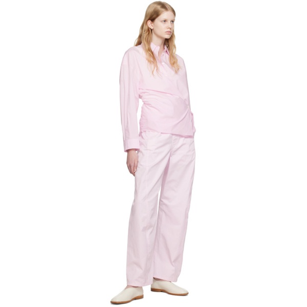  르메르 LEMAIRE Pink Straight Collar Twisted Shirt 231646F107000