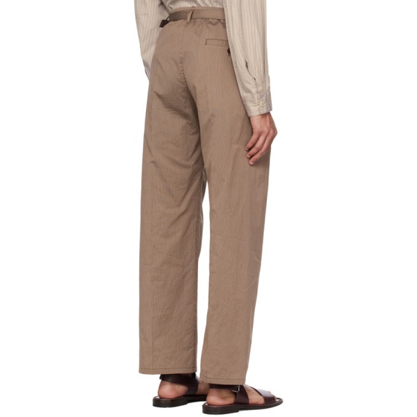  르메르 LEMAIRE Brown Striped Belted Easy Trousers 231646M191030