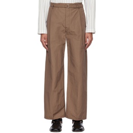 르메르 LEMAIRE Brown Belted Easy Trousers 231646M191032