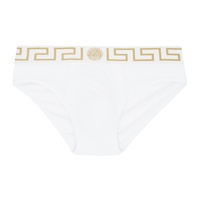 베르사체 언더웨어 베르사체 Versace Underwear White Greca Border Briefs 231653M217027