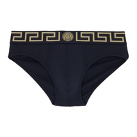 베르사체 언더웨어 베르사체 Versace Underwear Navy Greca Border Briefs 231653M217028