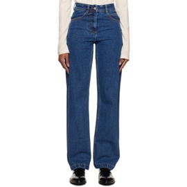 로우 클래식 LOW CLASSIC Blue Straight Fit Jeans 231666F069008