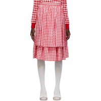 Comme des Garcons Girl Red Layered Midi Skirt 231670F092011