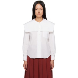 Comme des Garcons Girl White Sailor Collar Shirt 231670F109016