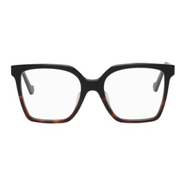 로에베 LOEWE Black & Tortoiseshell Square Glasses 231677M133007