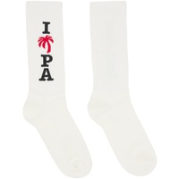 팜엔젤스 Palm Angels White Jacquard Socks 231695F076005