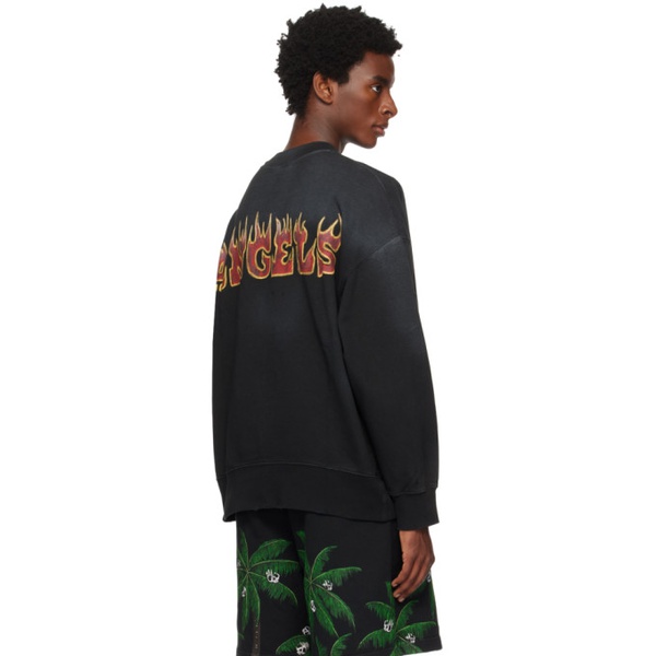  팜엔젤스 Palm Angels Black Flames Sweatshirt 231695M201016