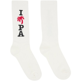 팜엔젤스 Palm Angels White Jacquard Socks 231695M220007